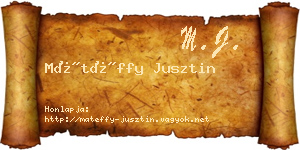 Mátéffy Jusztin névjegykártya